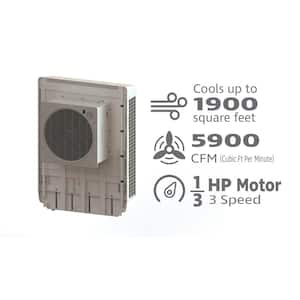 5900 CFM 3-Speed Window Evaporative Cooler for 1900 sq. ft.