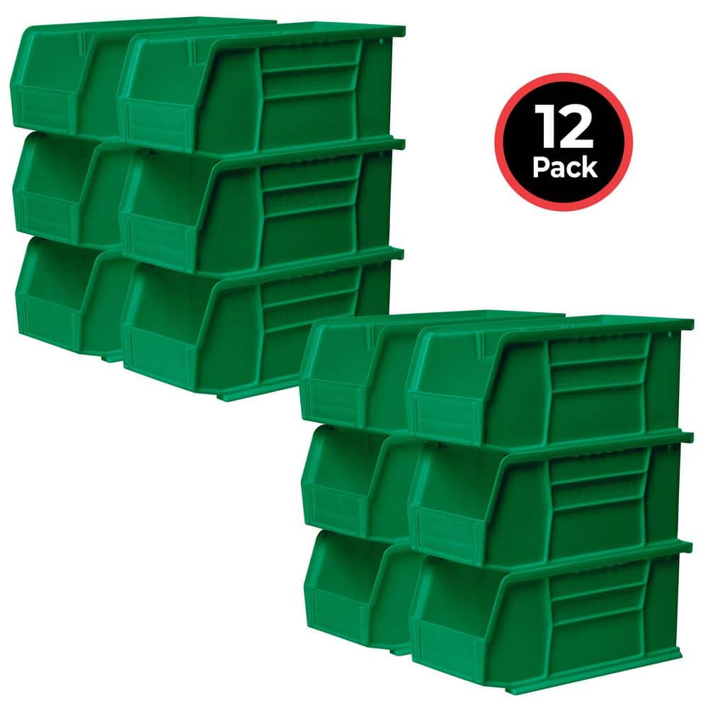 Akro-Mils Plastic Stackable Storage Bins/ Totes, 10-7/8 in. x 5-1
