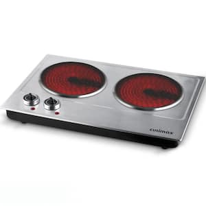 Double Infrared Burner 7.1 in. Black Countertop Hot Plate with Temperature Control, Automatic Shut-Off