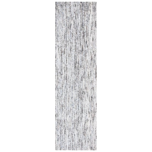 SAFAVIEH Abstract Gray 2 ft. x 8 ft. Distressed Runner Rug