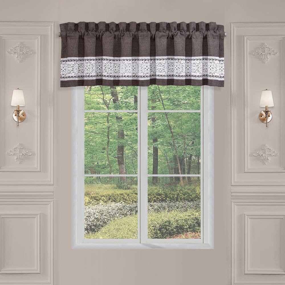 Florence Charcoal Polyester Window Straight Valance 2639081STVAL - The ...