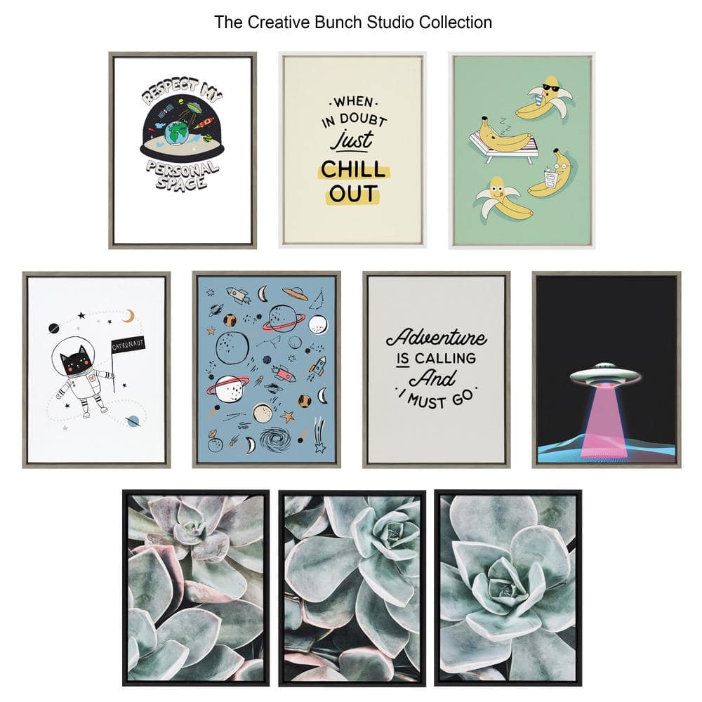 Botanical Succulent Plants Framed Canvas Wall Art Set for Nursery