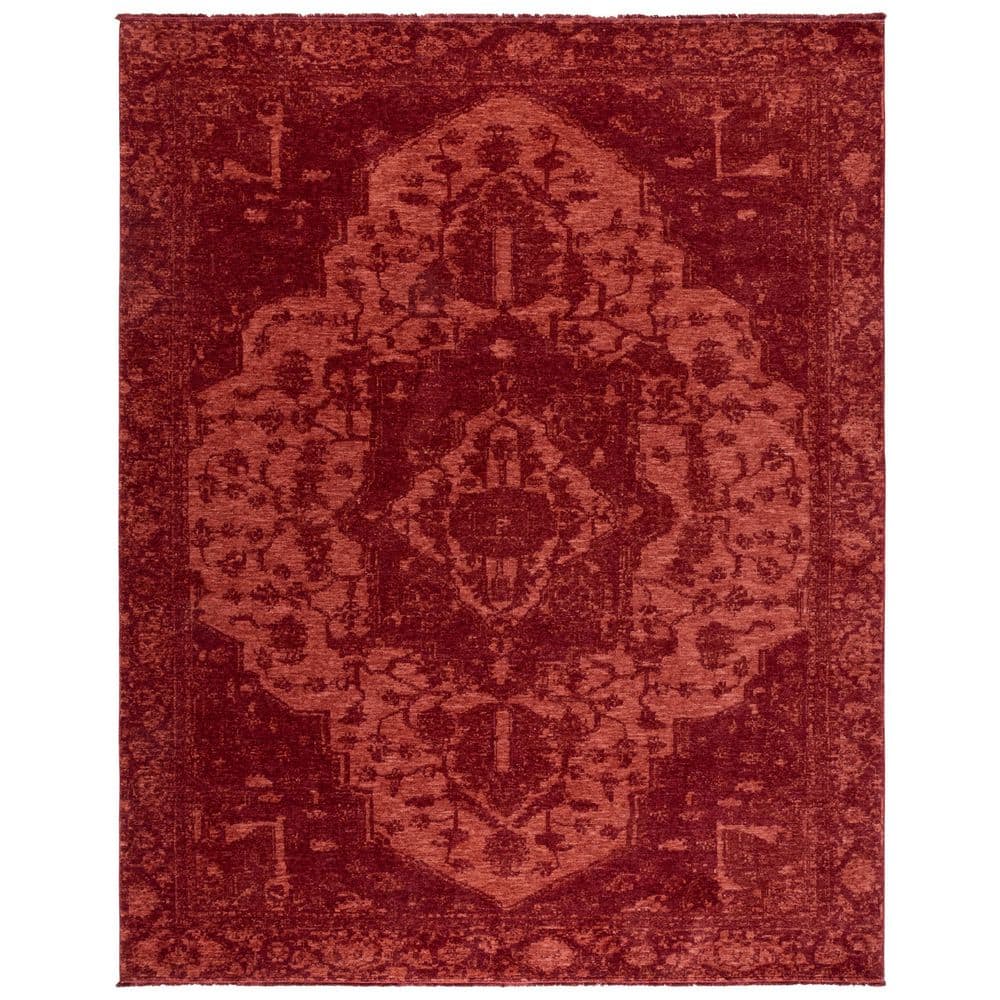 SAFAVIEH Vintage Overdye 8 ft. x 10 ft. Red Solid Medallion Area Rug ...