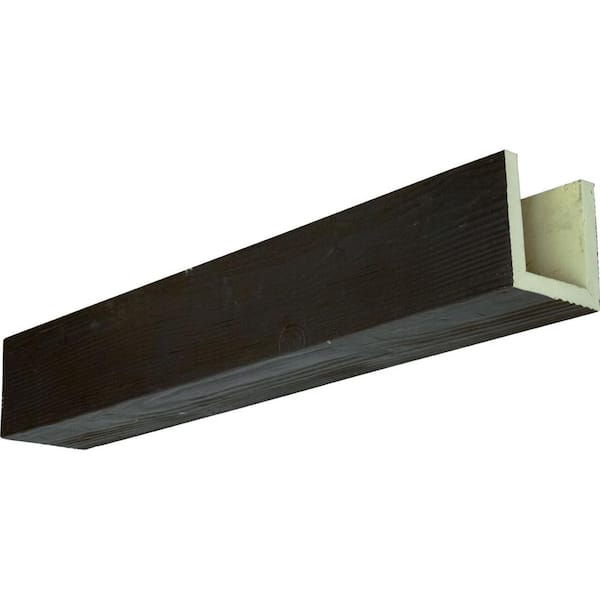 Ekena Millwork 6 in. x 8 in. x 16 ft. 3-Sided (U-Beam) Sandblasted Natural Ash Faux Wood Ceiling Beam
