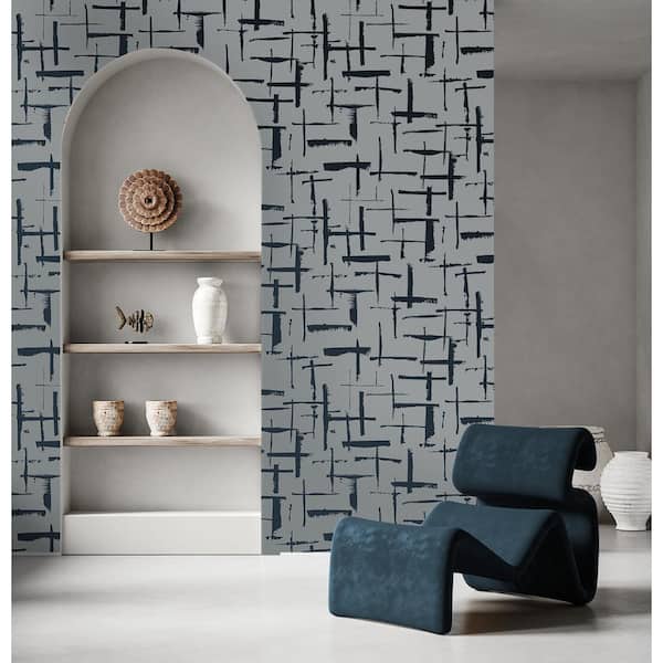 Silver Lining Incrociato Abstract Unpasted Paper Nonwoven Wallpaper Roll 57.5 sq. ft.