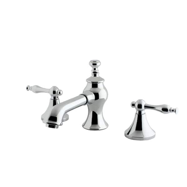 Kingston Brass Naples Lever 8 in. Widespread 2-Handle Mid-Arc Bathroom Faucet in Chrome
