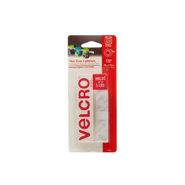 VELCRO 18 in. x 3/4 in. Thin Clear Fasteners Tape 91326 - The Home Depot