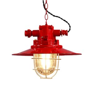 Mystika 10 in. 1-Light Indoor Red Chandelier with Light Kit