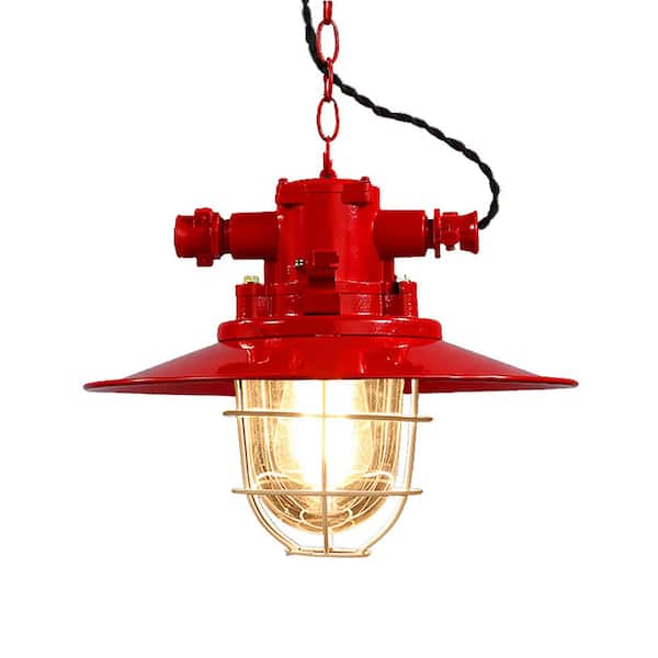 Warehouse of Tiffany Mystika 10 in. 1-Light Indoor Red Chandelier with Light Kit