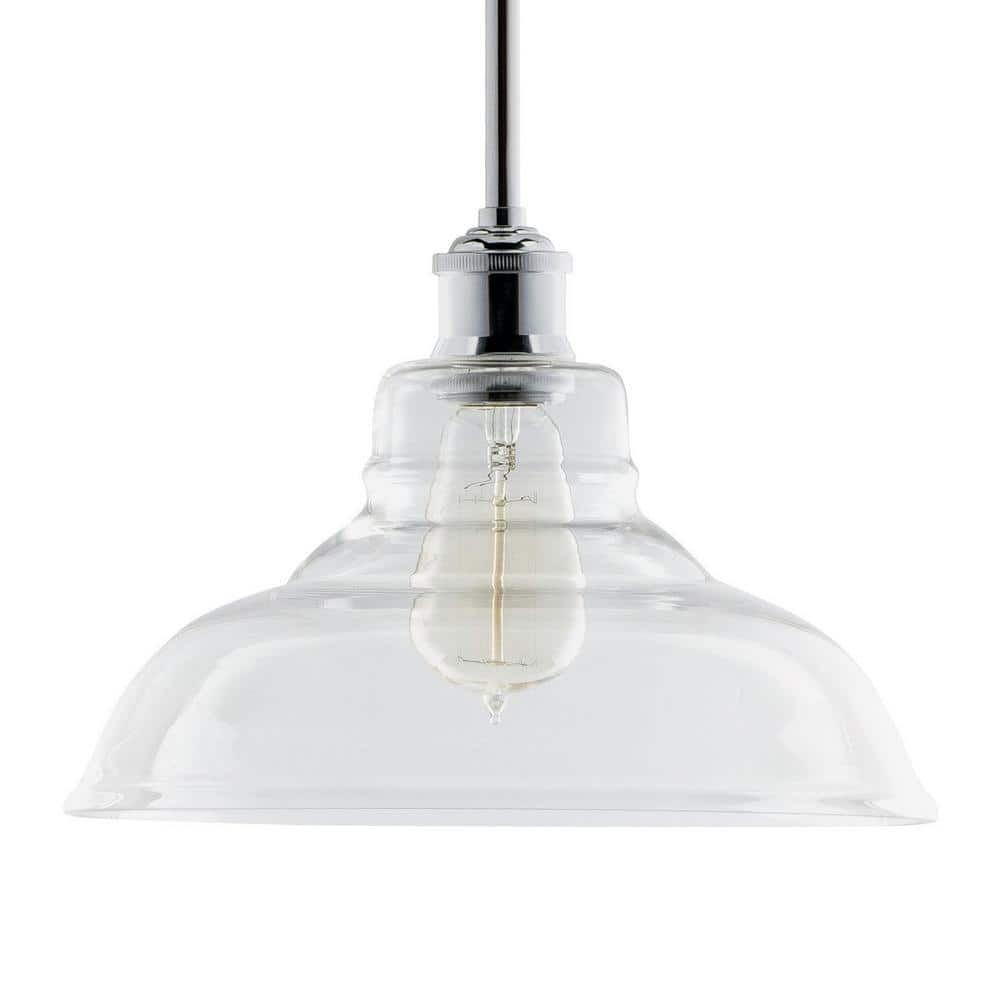 6-Watts 1-Bulb LED Brushed Nickel Clear Vintage Pendant Light