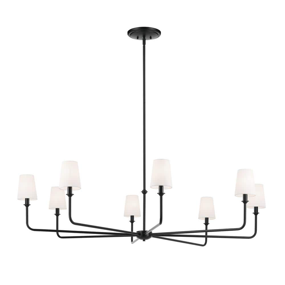 KICHLER Pallas 52 in. 8Light Black Traditional Shaded Circle