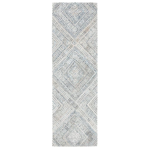 Marquee Turquoise/Beige 3 ft. x 8 ft. Diamond Striped Runner Rug