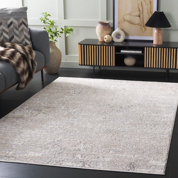 Hanna 9 ft. x 12 ft. Gray/Dark Gray Distressed Abstract Striped Area Rug