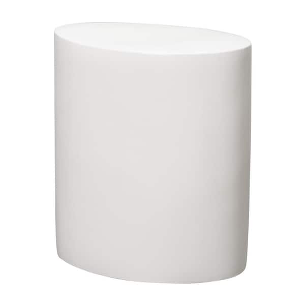 Emissary 22 in. H White Oval Ceramic Garden Stool
