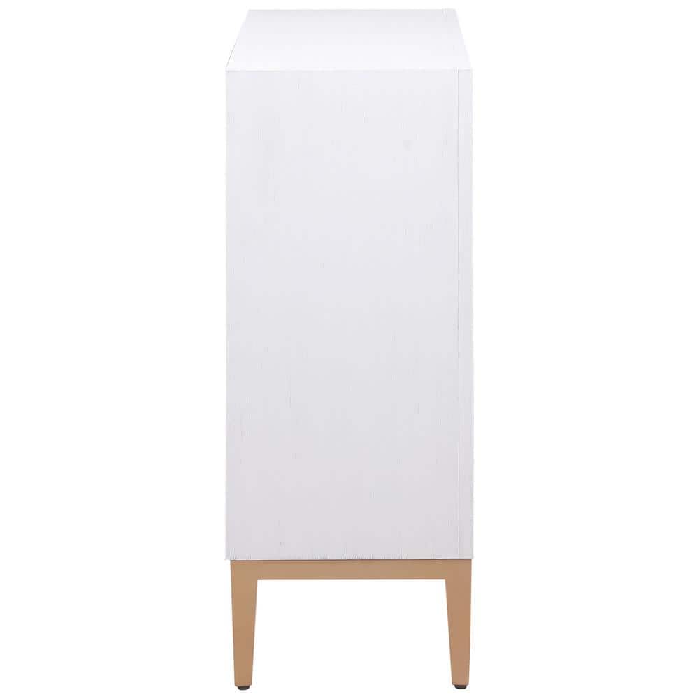 Gretchen 36" White and Brown MDF Coastal Accent Cabinet
