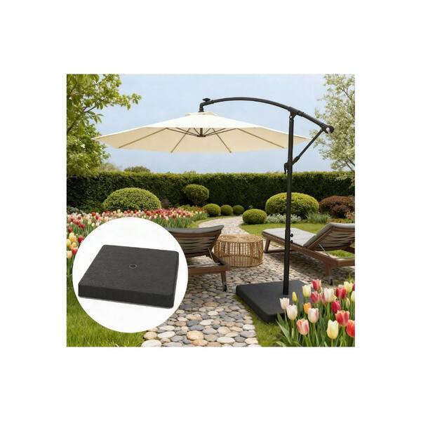 4-piece cantilever offset patio umbrella base stand w/ carry handles SUPER DEAL 4 Piece Base, Heavy Duty Outdoor Round Umbrella with Easy Water or Sand Filled for Garden, Backyard and Poolside Black : Patio Perfect for outdoor events or everyday use Maypex 130LBS Water Fill Offset