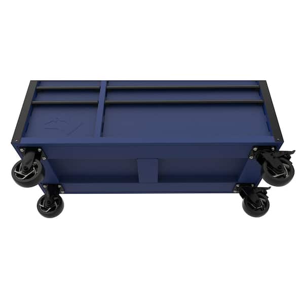 Husky Heavy-Duty 52 in. W x 20 in. D 9-Drawer Matte Blue Rolling