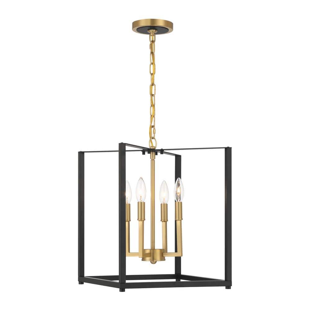 Colwick 60-Watt 4-Light Coal Black and Signature Brass Candlestick Pendant Light without Shade, No Bulbs Included price history on PriceWatchPro