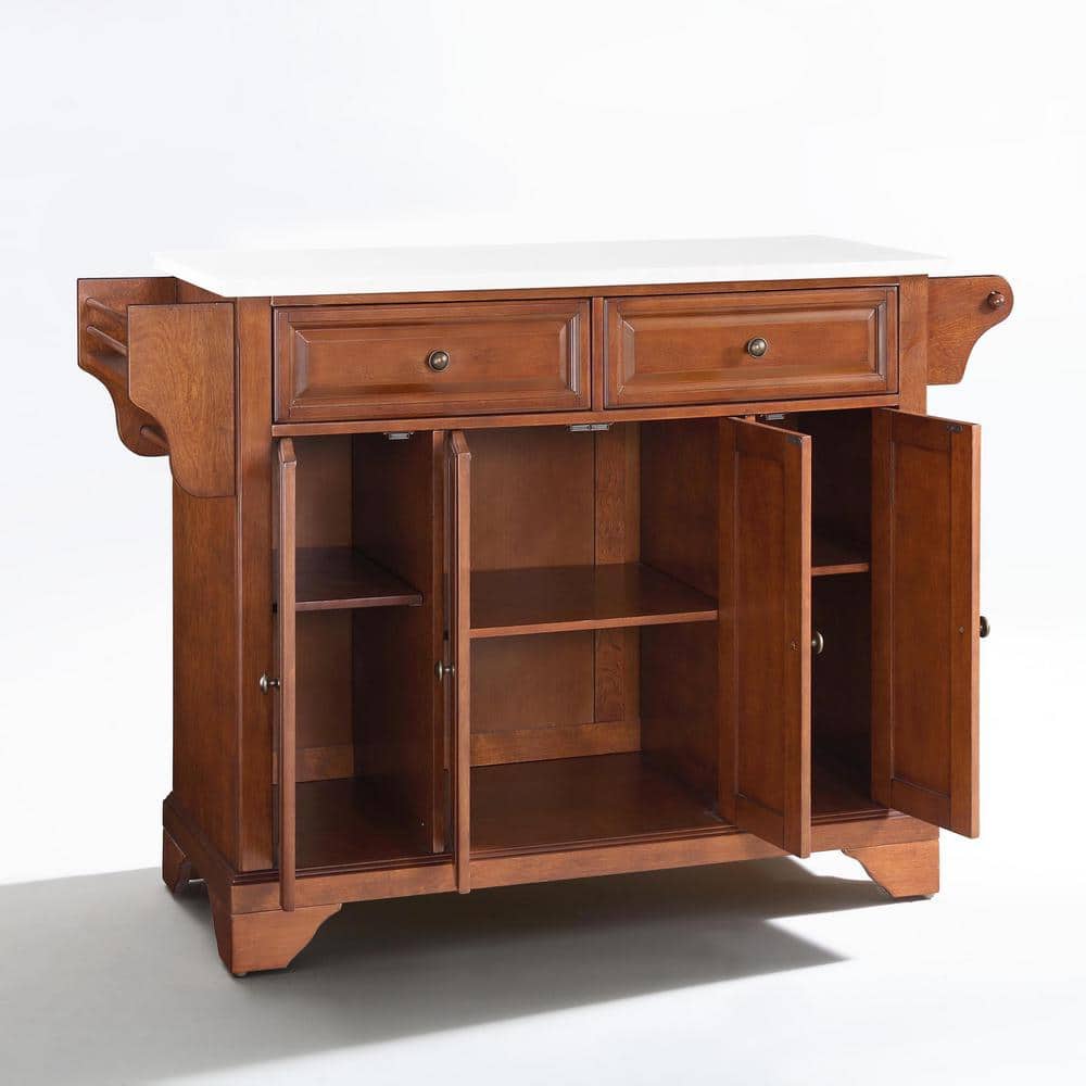 Lafayette Cherry Wood Granite Top Full-Size Kitchen Island
