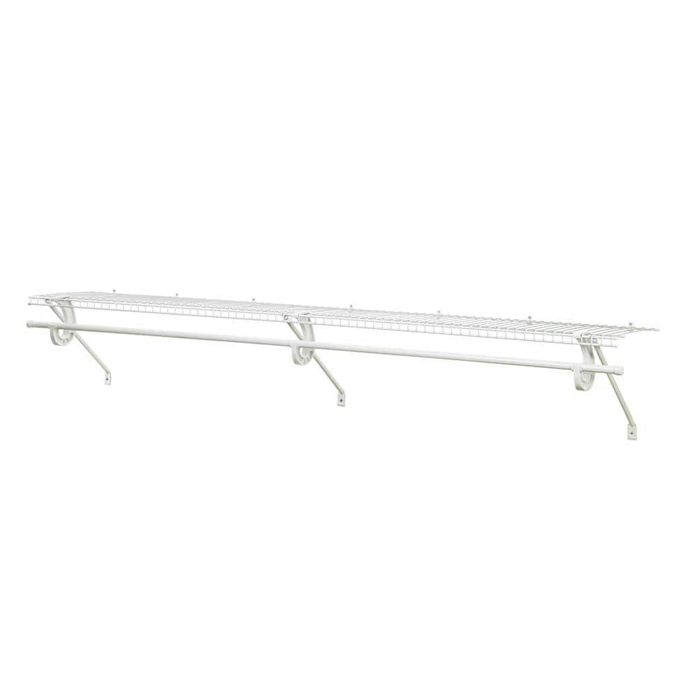 UPC 075381056328 product image for SuperSlide 72 in. W x 12 in. D White Steel Wire Closet Shelf Kit with Closet Rod | upcitemdb.com