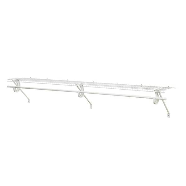 ClosetMaid SuperSlide 72 in. W x 12 in. D White Steel Wire Closet Shelf Kit with Closet Rod