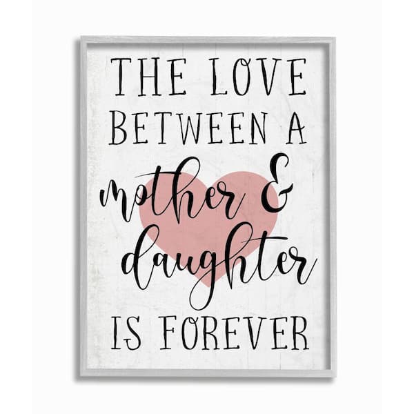 Stupell Industries Love Between Mother and Daughter Motivational Quote Hearts