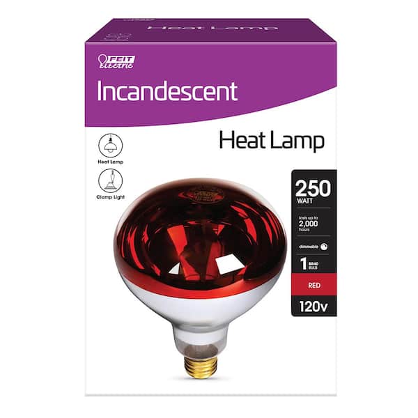 kaldenavn forlade mister temperamentet Feit Electric 250-Watt Red BR40 Dimmable Incandescent 120-Volt Infrared Heat  Lamp Light Bulb (1-Bulb) 250R40/R/HDRP - The Home Depot