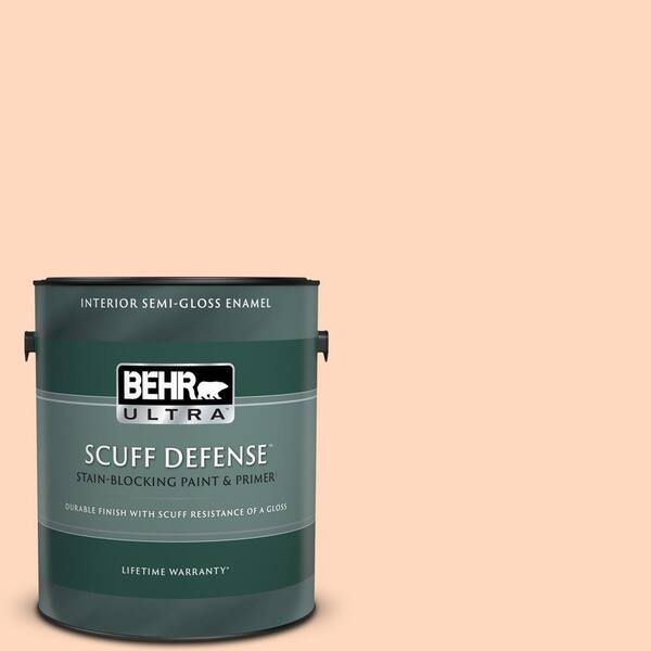 BEHR ULTRA 1 gal. #240A-2 Sunkissed Peach Extra Durable Semi-Gloss Enamel Interior Paint & Primer
