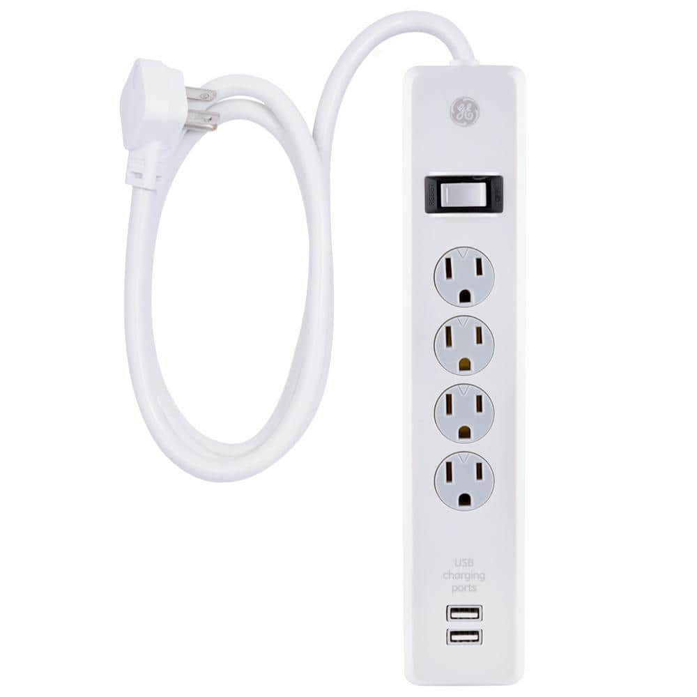 GE 4-Outlet 2 USB Port Surge with 6 36391 - The Home Depot