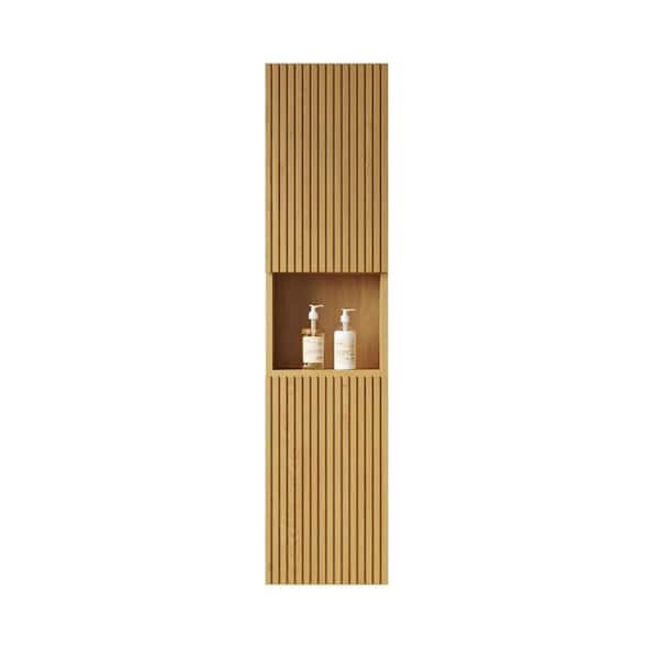 Loiry 14 in. W x 11.81 in. D x 59 in. H Bathroom Storage Wall Cabinet in Light Oak