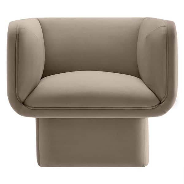 MODWAY Tate Performance Velvet Accent Chair in Taupe