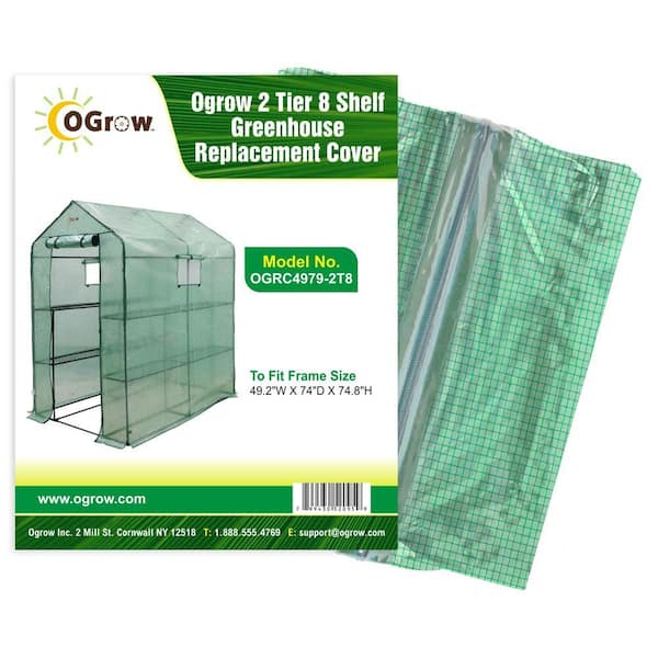 Ogrow Machrus Ogrow Premium PE Greenhouse Replacement Cover for Walk in Greenhouse  Fits Frame 74 in.Lx49 in.Wx75 in.H
