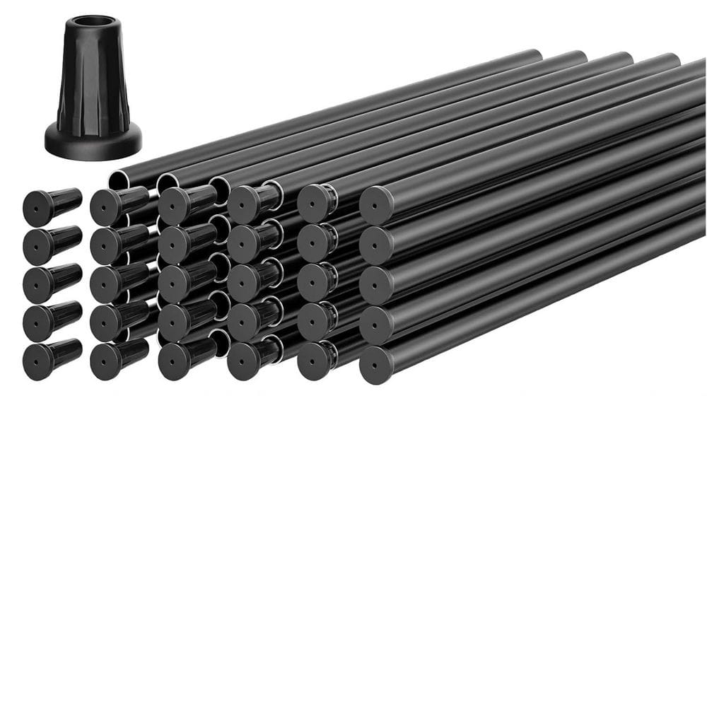 37 in. x 6 in. W Black Aluminum Stair Railing Kit with Connectors, 30-Pack Round Deck Balusters price history on PriceWatchPro