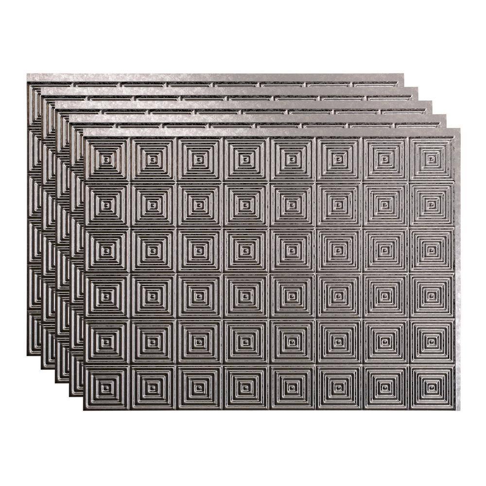 18.25 in. x 24.25 in. Miniquattro Vinyl Backsplash Panel in Galvanized Steel (Pack of 5) price history on PriceWatchPro