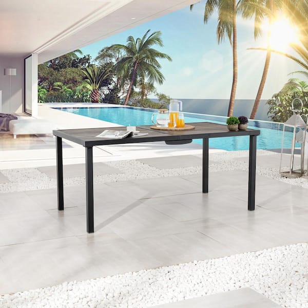 Patio Festival Rectangular Metal Outdoor Dining Table