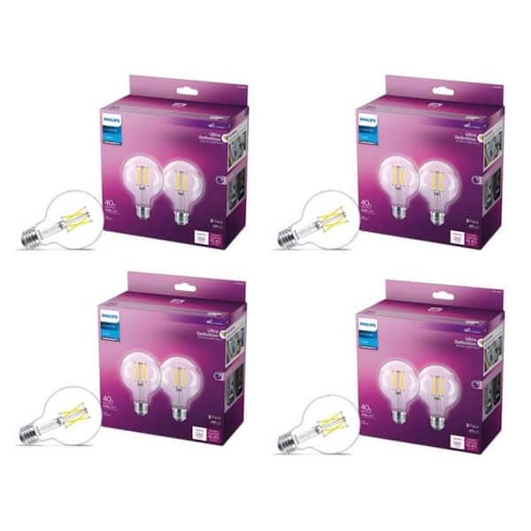40-Watt Equivalent Ultra Definition G25 Clear Glass Dimmable E26 LED Bulb Daylight 5000K (8-Pack)