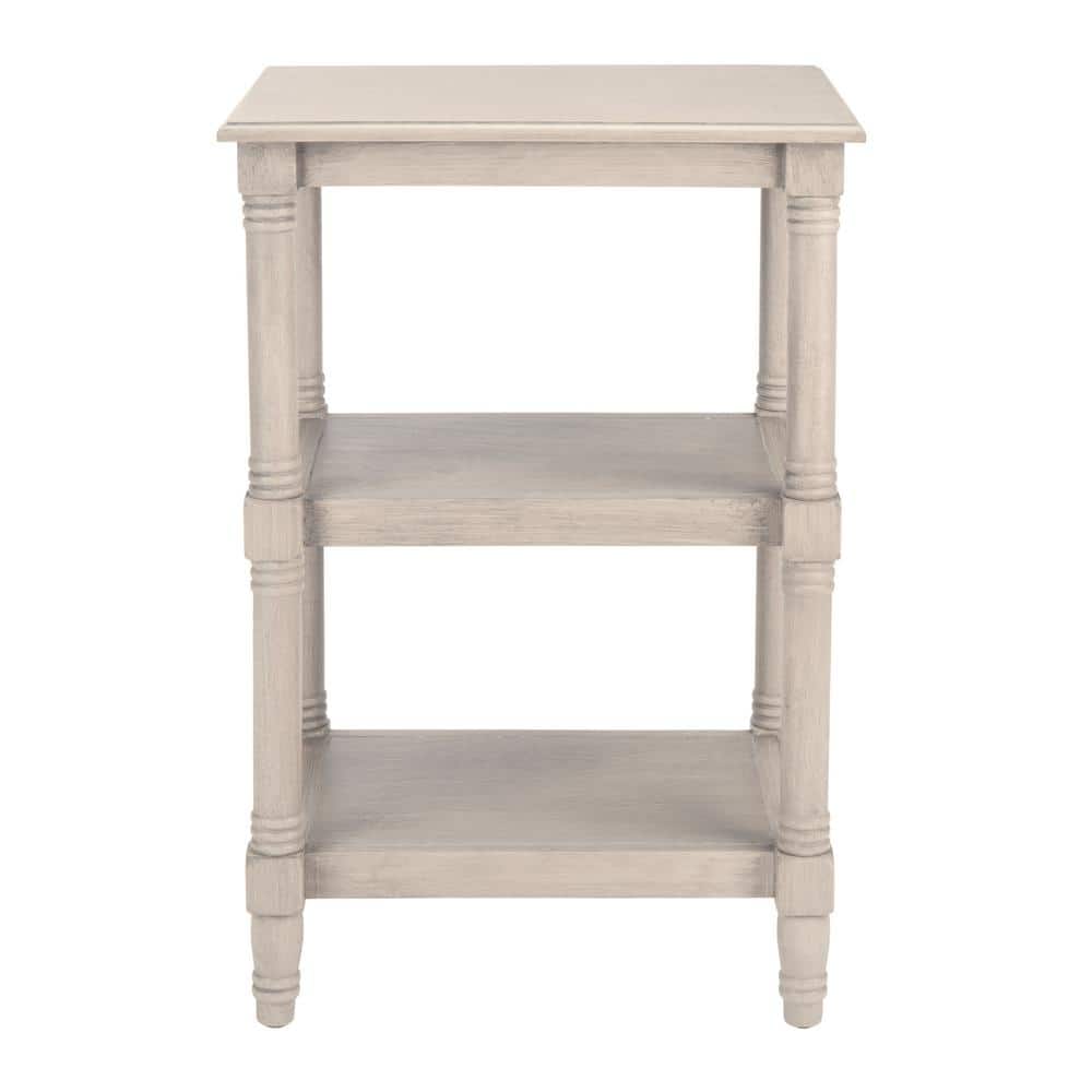 Cassie 30 in. Greige Rectangle Wood End Table