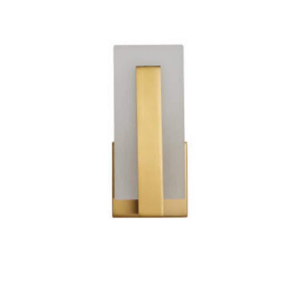 4.33 in. 1-Light Brass Metal Framed LED Dimmable Vanity Light, Modern Minimalist Wall Sconce for Bathroom (2-Pack) price history on PriceWatchPro