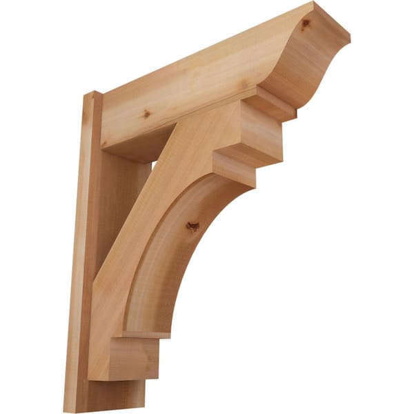 Ekena Millwork 8 in. x 28 in. x 24 in. Merced Traditional Smooth Western Red Cedar Outlooker
