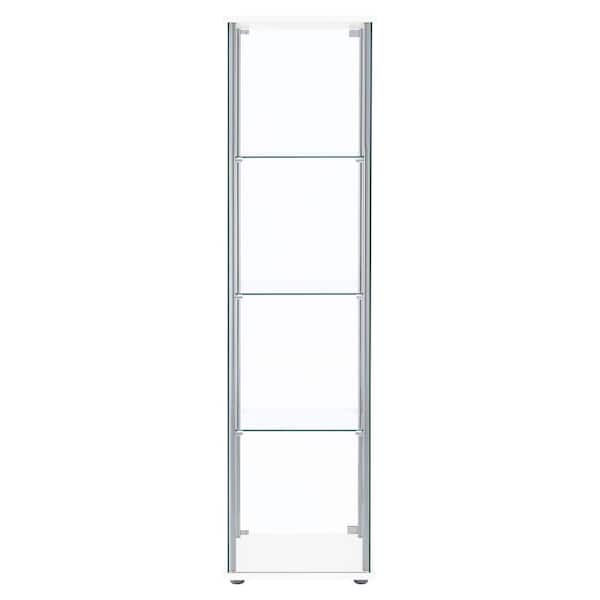 Coaster White and Clear Curio Cabinet with 4 Glass Shelves 951072