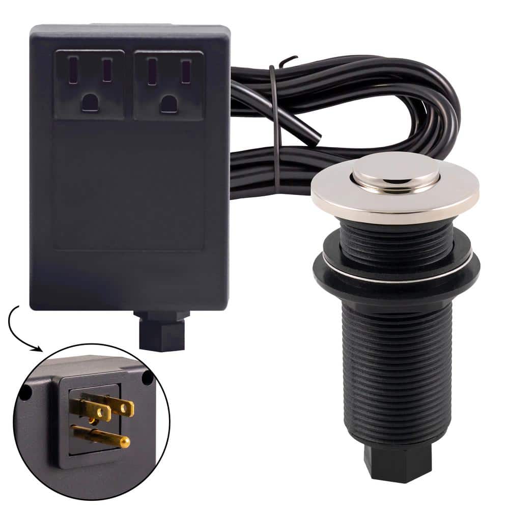 Sink Top Waste Disposal Air Switch and Dual Outlet Control Box, Flush Button, Polished Nickel price history on PriceWatchPro