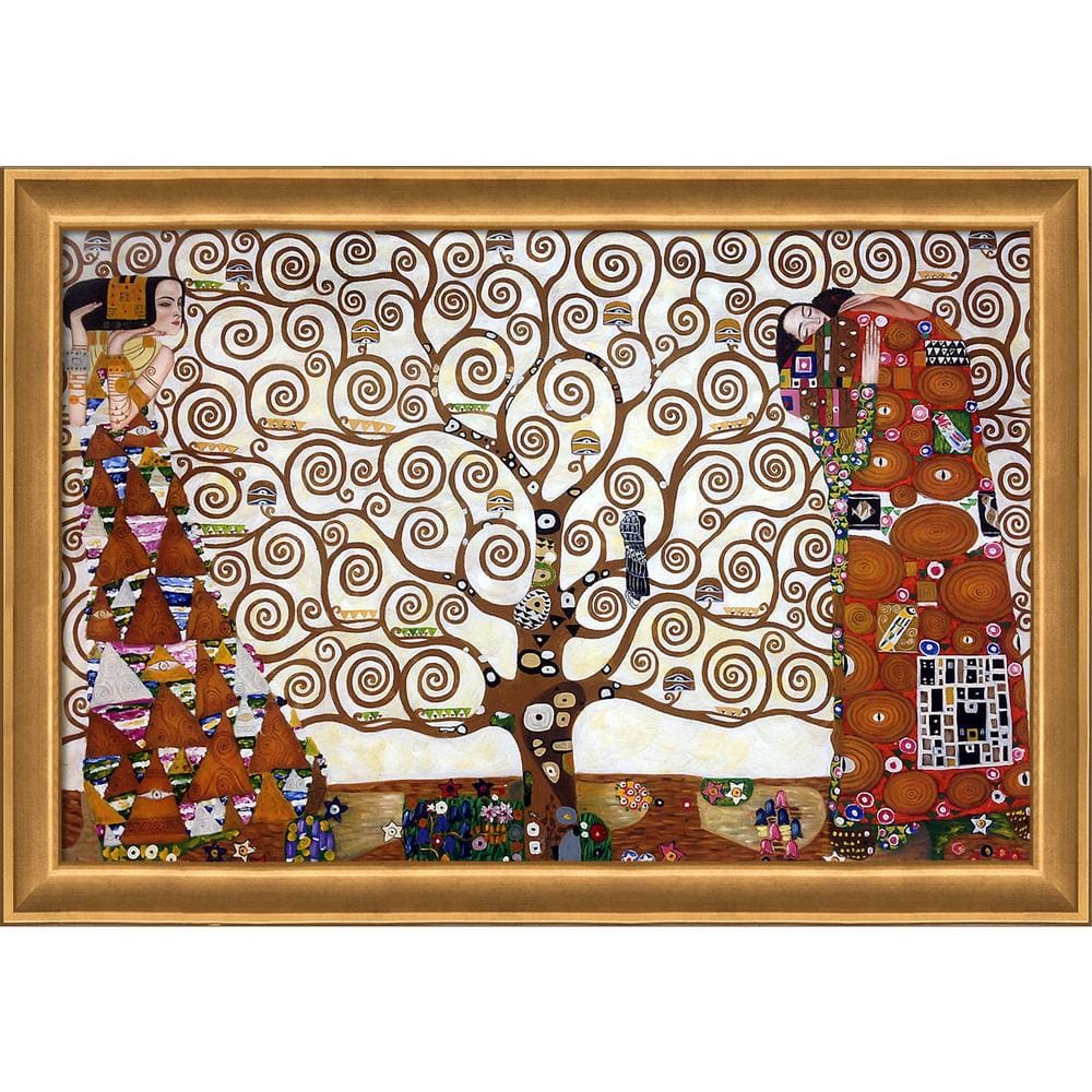The Tree of Life, Stoclet Frieze by Gustav Klimt Muted Gold Glow Framed Abstract Oil Painting Art Print 28 in. x 40 in. price history on PriceWatchPro