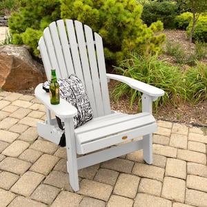 King Hamilton White Folding and Reclining Recycled Plastic Adirondack Chair