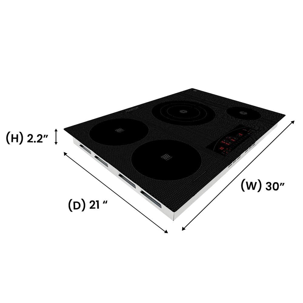 Equator 30" Black Ceramic-Induction 4 Burner Cooktop with Touch Control