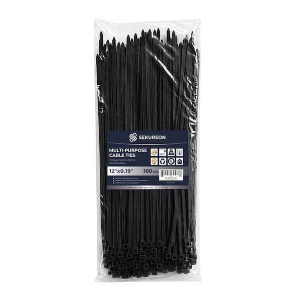 SEKUREON 8 in. Zip Ties Double Sided Toothed 100 LBS Tensile
