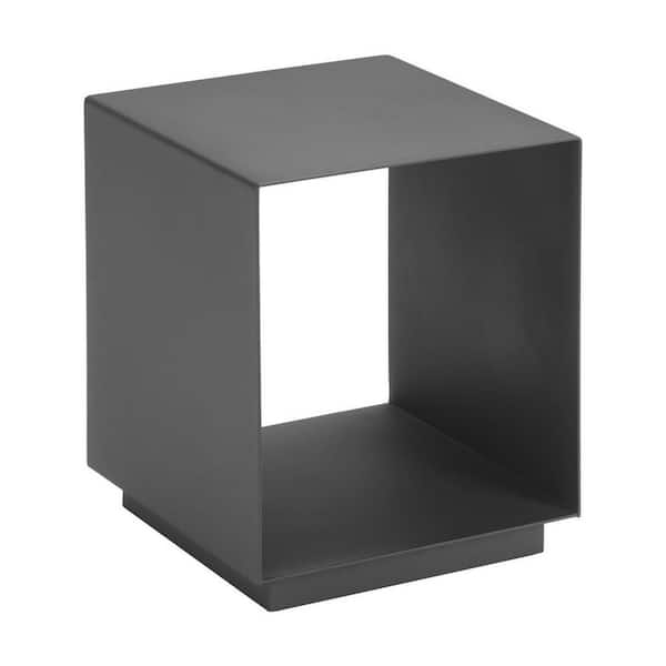 14.00 in. Black, Gray Square Aluminum End Table