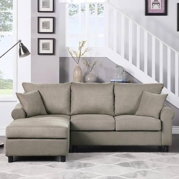 Reviews For Magic Home 2 Piece Gray Polyester Blend 3 Seats L Shaped Reversible Sectionals Sofa Couch Pg 1 The Depot Gray Polyester Blend 3 Seats, Sectional Sofa Brand Reviews