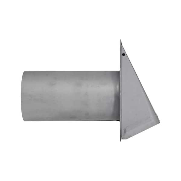 8 in. 26-Gauge Paint-Grade Galvanized Wall Exhaust Hood Vent with Damper, Wire Mesh Screen, and 11 in. Pipe in Gray