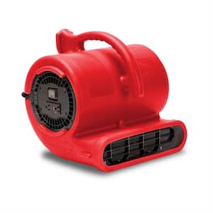 1/3 HP Air Mover for Water Damage Restoration Carpet Dryer Janitorial Floor Blower Fan in Red