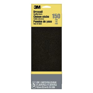 4-3/16 in. x 11-1/4 in. 150 Fine Grit Drywall Sanding Sheets (5-Pack)